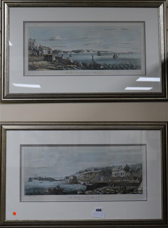 Two printed views of Lyme Regis, overall 22 x 50cm